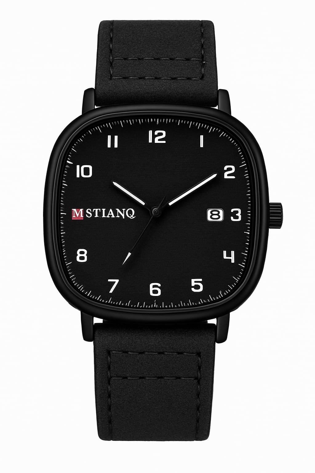 "MSTIANQ" Leather Strap Business Class Watch-Black